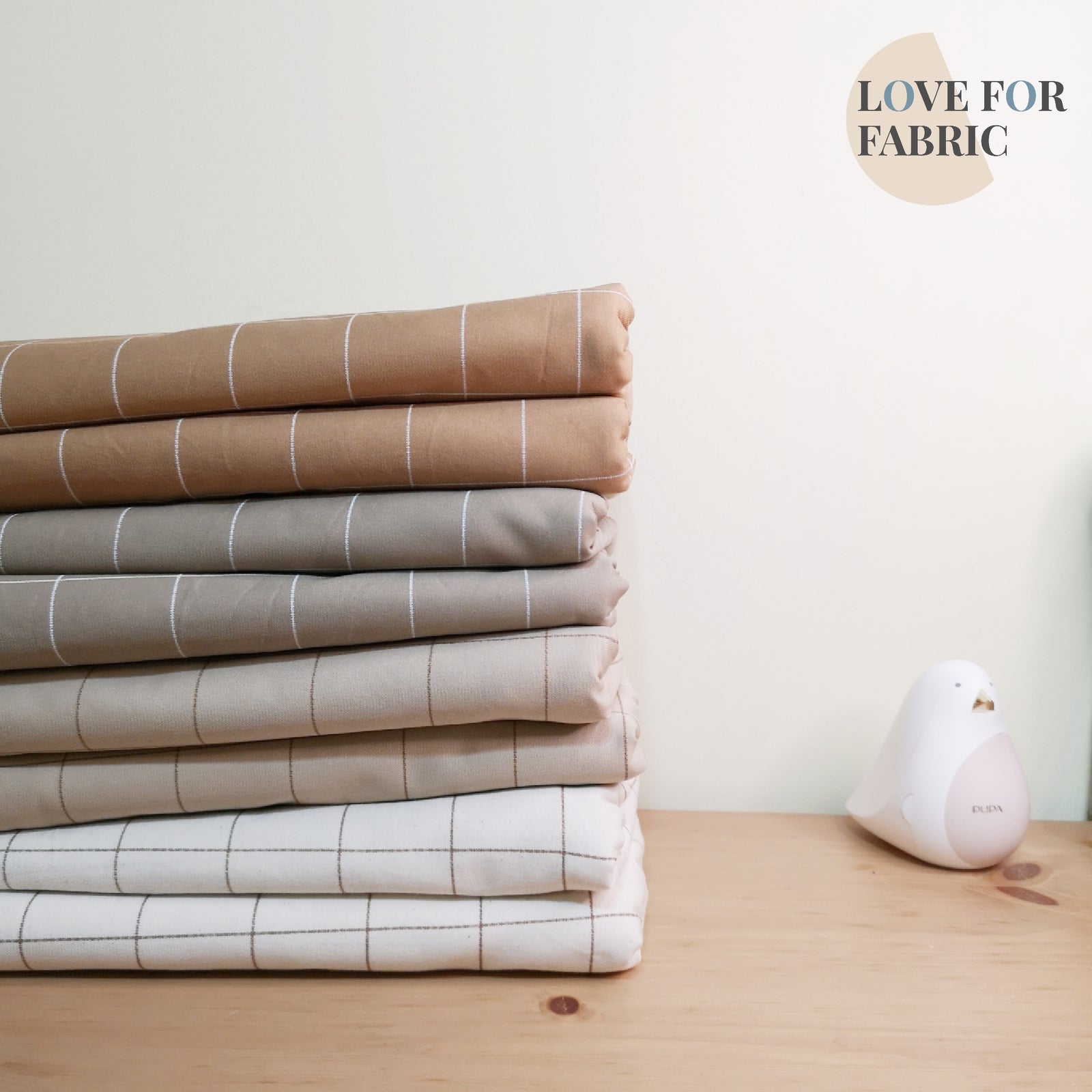 Lightweight Soft Cotton Twill 30s Fabric - Big Checkered