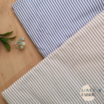 Lightweight Soft Cotton Twill 40s Fabric - Stripes